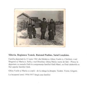 Familia Ghieșu în deportare – fotografie din Siberia (1956–1957)