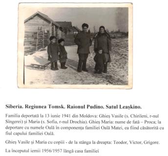 Familia Ghieșu în deportare – fotografie din Siberia (1956–1957)